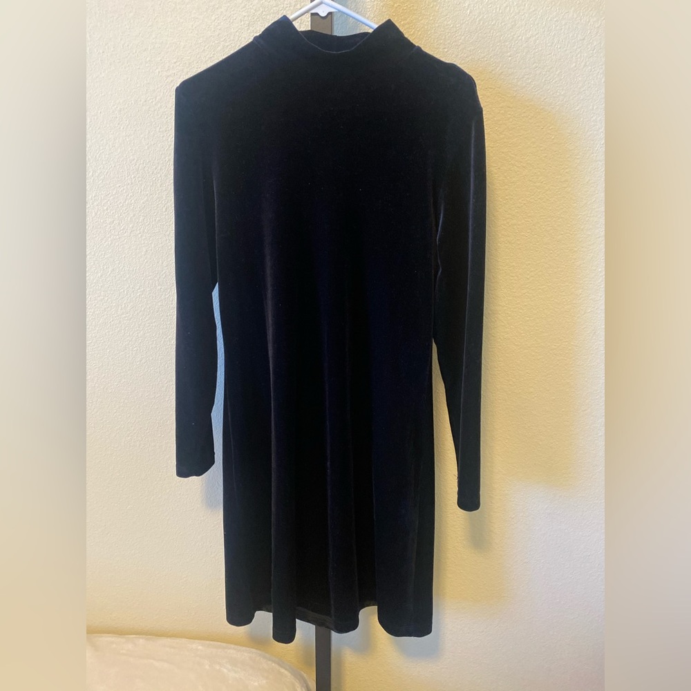 Vintage Jacqueline Ferrar Black Velvet Dress - Size 8
